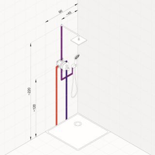 Душевой комплект Kludi Ameo 418310575 с термостатом хром